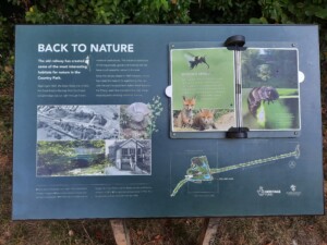 information board on nature trail at Clare country park